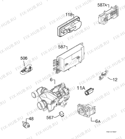 Схема №8 F34500IM0 с изображением Микромодуль для посудомойки Aeg 973911529143001